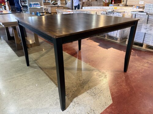 Brown and Black Two-Tone Square Counter Height Dining Table