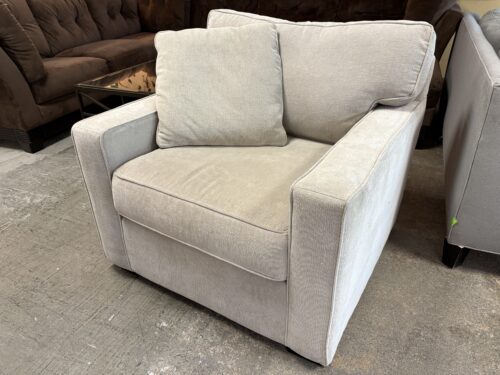 JONATHAN LOUIS Beige Fabric Track Arm Accent Chair