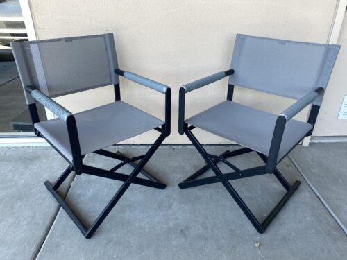 GRAND PATIO Grey Outdoor Folding Armchairs (Set of 2)