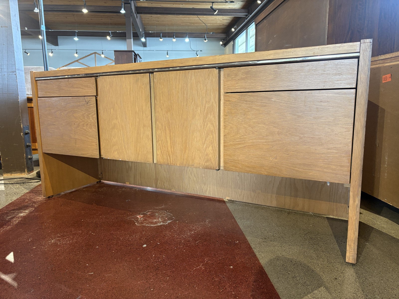 KIMBALL Vintage Solid Oak Credenza