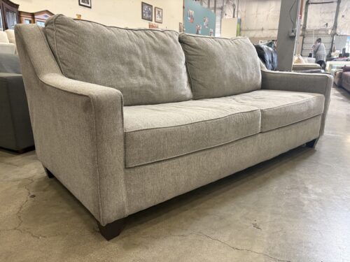Modern Grey Woven Slope Arm Sofa