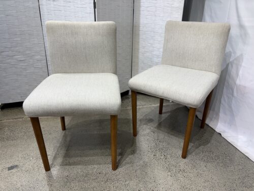 WEST ELM Ellis Chairs in Oatmeal (Set of 2)