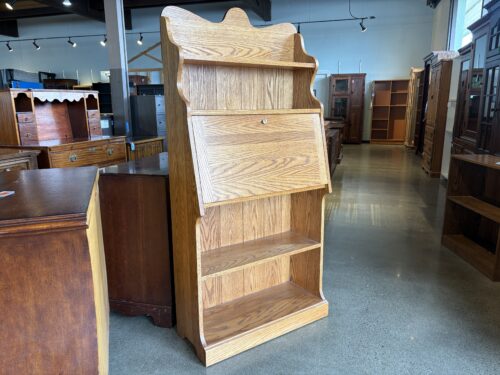 TOM SEELY FURNITURE Oak Secretary Desk with Fold-Down Surface