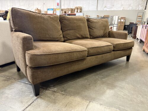 LEE INDUSTRIES Vintage Brown Chenille 3 Seat Sofa