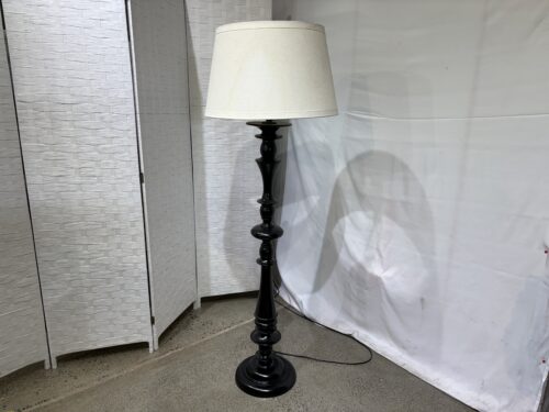 60" Tall Black Spindle Floor Lamp