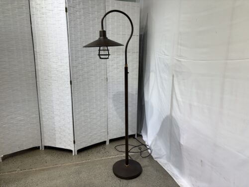 Rustic Gooseneck Floor Lamp in Rubbed Bronze