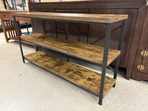 Rustic Industrial 3-Tier Console Table