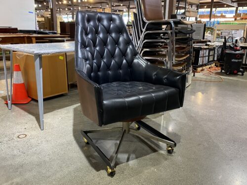Black Diamond Button Tufted Office Chair