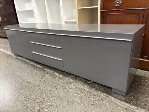 IKEA Besta Burs High-Gloss 2-Drawer Grey TV Stand