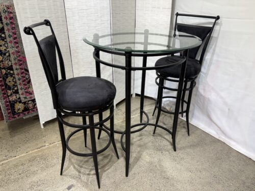 Cierra 3 Piece Bar Height Bistro Set in Black
