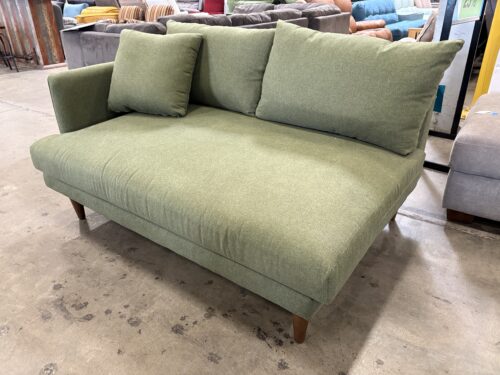 NEW! JOYBIRD Lewis Single Arm Loveseat in Faithful Olive Stain Resistant Performance Fabric
