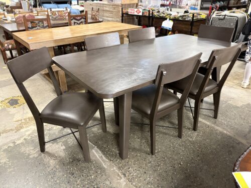 BAYSIDE FURNISHINGS Metro Ash Brown 7-Piece Wooden Dining Set