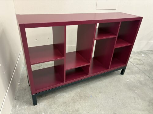 IKEA Kallax Ox Blood Red Horizonal 8 Shelf Cube Organizer with Underframe