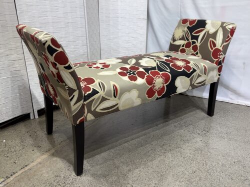 Red & Cream Floral High Side Bench