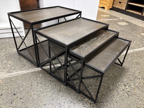 Rustic Weathered Rectangular Nesting Tables (Set of 4)