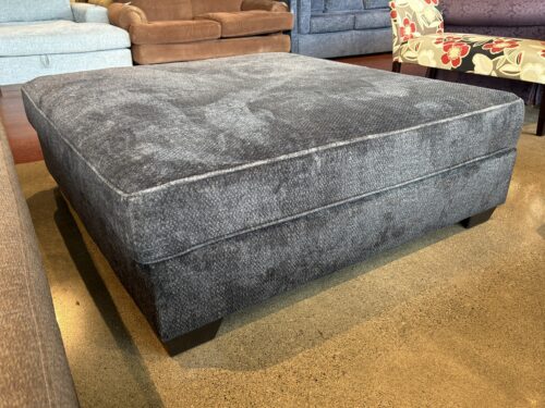 ASHLEY Oversized Plush Blue-Grey Ottoman