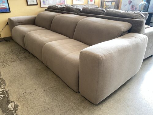 RESTORATION HARDWARE Blake Dove Fabric Power Recliner