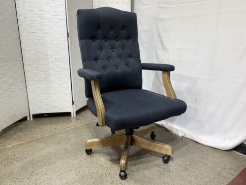 NORSTAR Navy Button Tufted Adjustable Office Chair