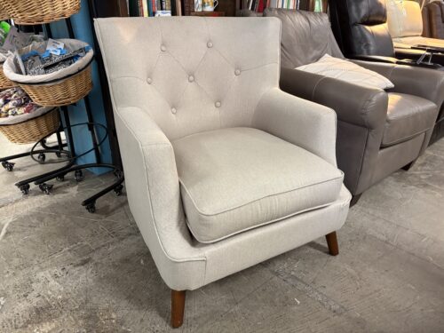 THRESHOLD Light Grey Track Arm Tufted Lounge Chair