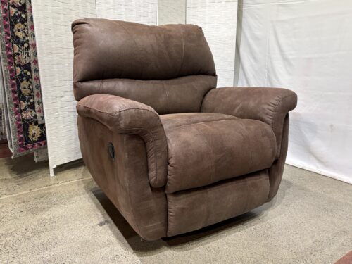 Plump Brown Manual Recliner Armchair