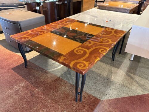 Lara Moore Signed Tea Table w/ Hand Cut Paper Patterns