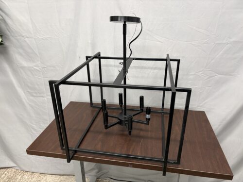 Black Farmhouse Geometric 6-Light Chandelier