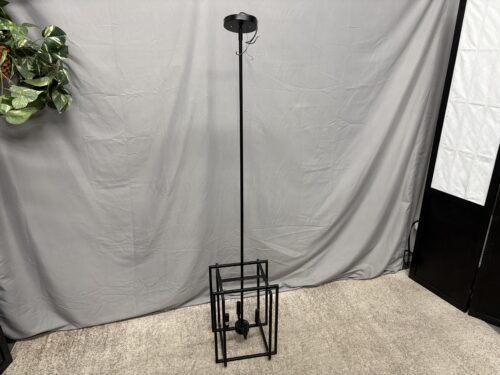 Black Farmhouse Geometric 4-Light Chandelier