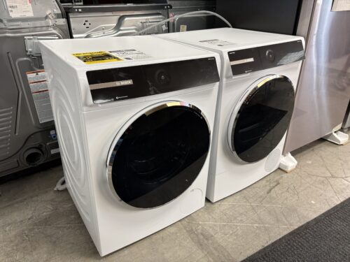 BOSCH 500 Series Front Load Washer & Electric Heat Pump Dryer Model # WGB24600UC & WQB245B0UC (Set of 2)