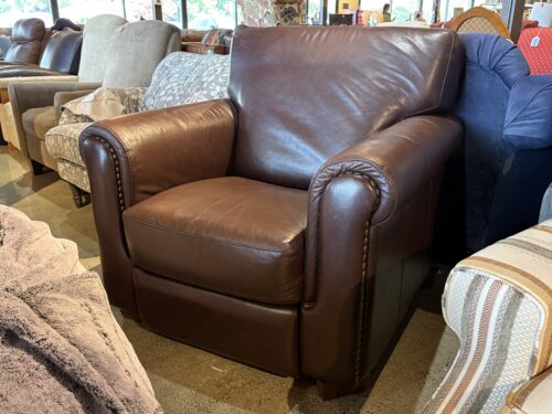 Lowkey Brown Stud Trim Recliner Armchair