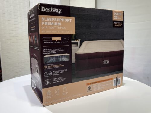 NEW! BESTWAY 20" Queen SleepSupport Premium Air Mattress w/ Built-In Pump