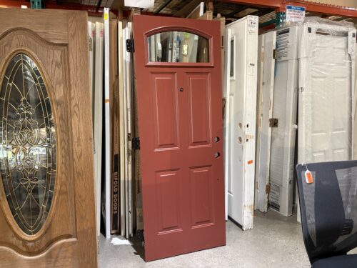 NEW! PROVIA Legacy Red Steel Entry Door w/ Window