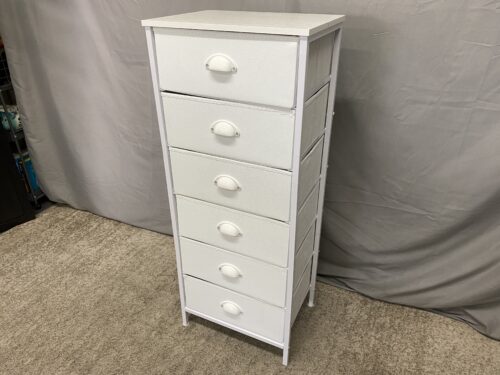 White 6-Basket Small Storage Unit