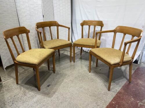 TOMLINSON Vintage Mid-Century Modern Walnut Dining Chairs (Set of 4)