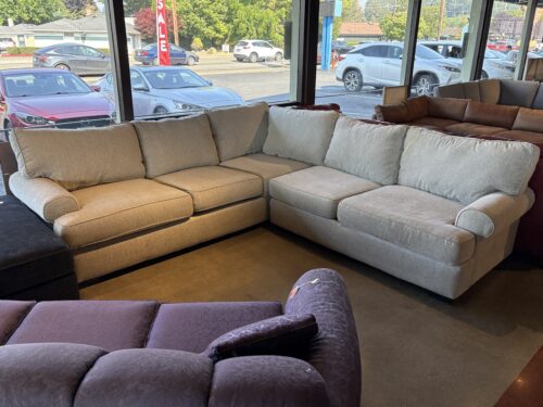 Off-White Thick Cushion 2Pc. Corner Sectional