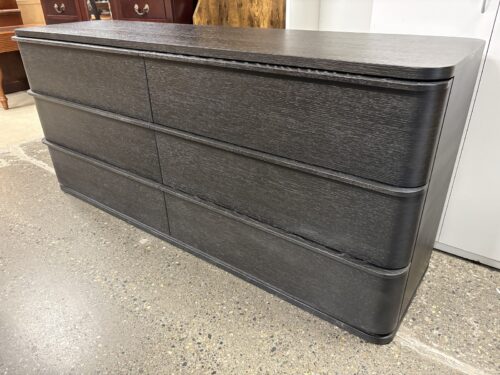 RESTORATION HARDWARE Ligne Black Brushed Oak 6-Drawer Dresser
