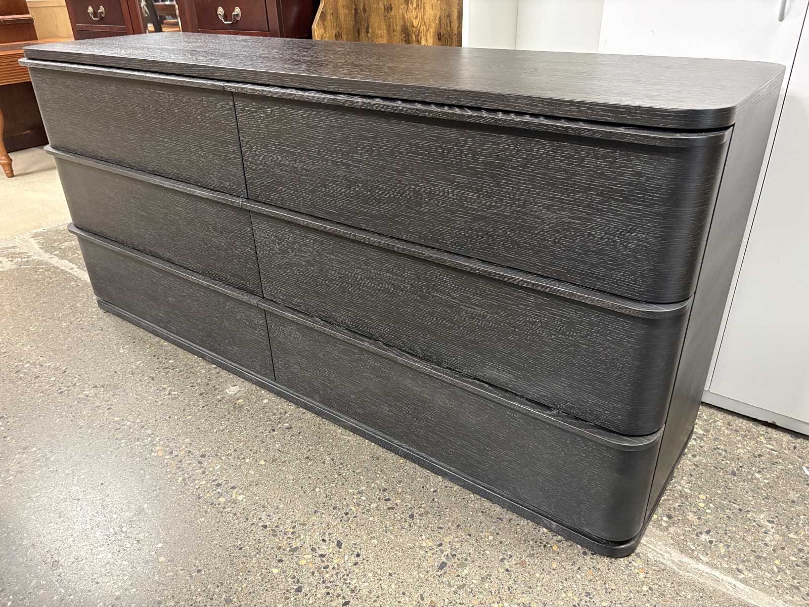 RESTORATION HARDWARE Ligne Black Brushed Oak 6-Drawer Dresser