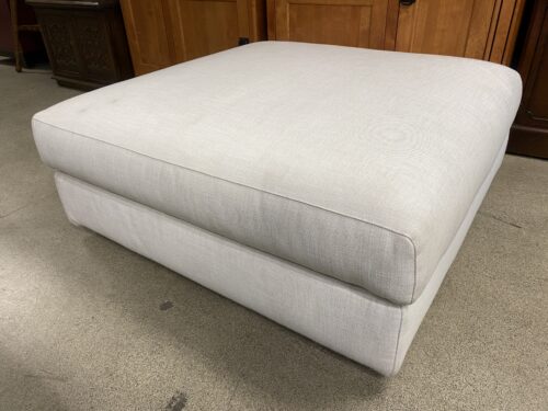 RESTORATION HARDWARE Lugano Natural Linen Weave Ottoman