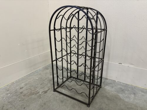 Dark Brown Metal Arched Wine Bottle Storage Rack