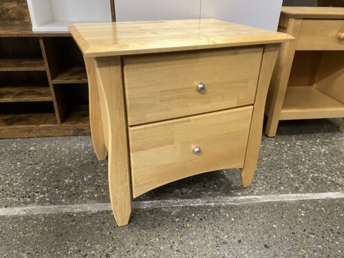 NIGHT & DAY Clove Natural Wood 2-Drawer Nightstand