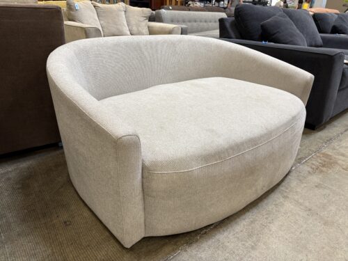 THOMASVILLE Light Grey Rounded Swiveling Cuddle Chair