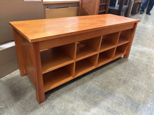 Mission Style Cherry Finished Shoe Storage Cabinet