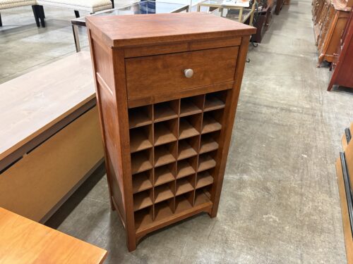Mission Style Warm Finished Wine Storage Cabinet