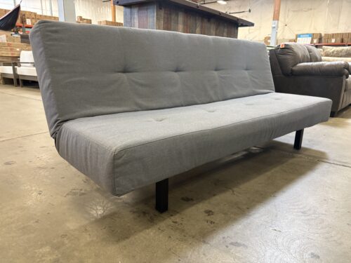 Modern Grey Tufted Sleeper Sofa on Sleek Metal Base