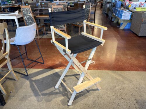 Blonde Wooden Directors Chair with Black Canvas