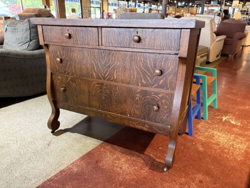 Antique Tiger Oak Four Drawer Dresser