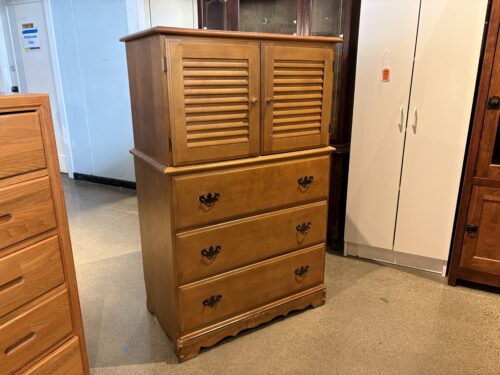 Vintage Maple Wood Tall Chest of Drawers