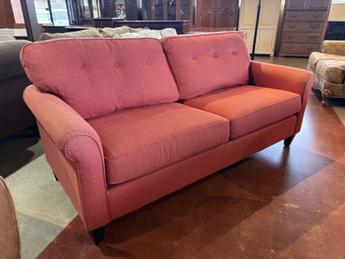 LA-Z-BOY Red 79" Wide Tufted-Back Sofa
