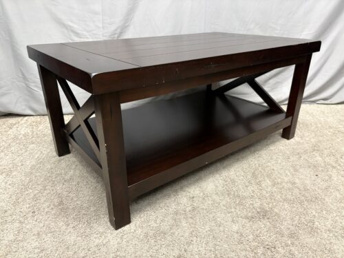Mahogany Finish Modern Farmhouse Coffee Table