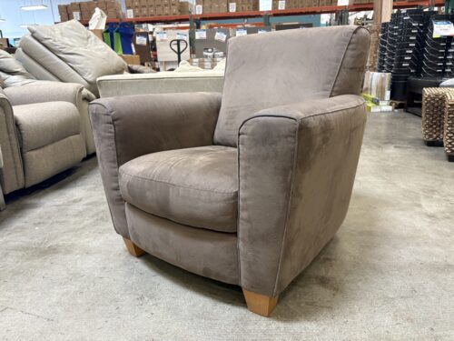 NATUZZI Florance Microplush Accent Chair in Taupe