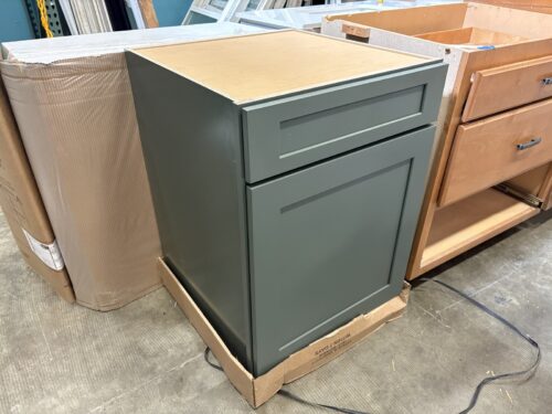 ALLEN + ROTH Galway 24" Sage Painted Base Fully Assembled Cabinet Flat Panel Shaker